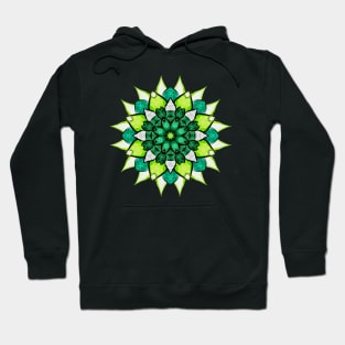 Green Floral Mandala Abstract Flower Botanical Hoodie